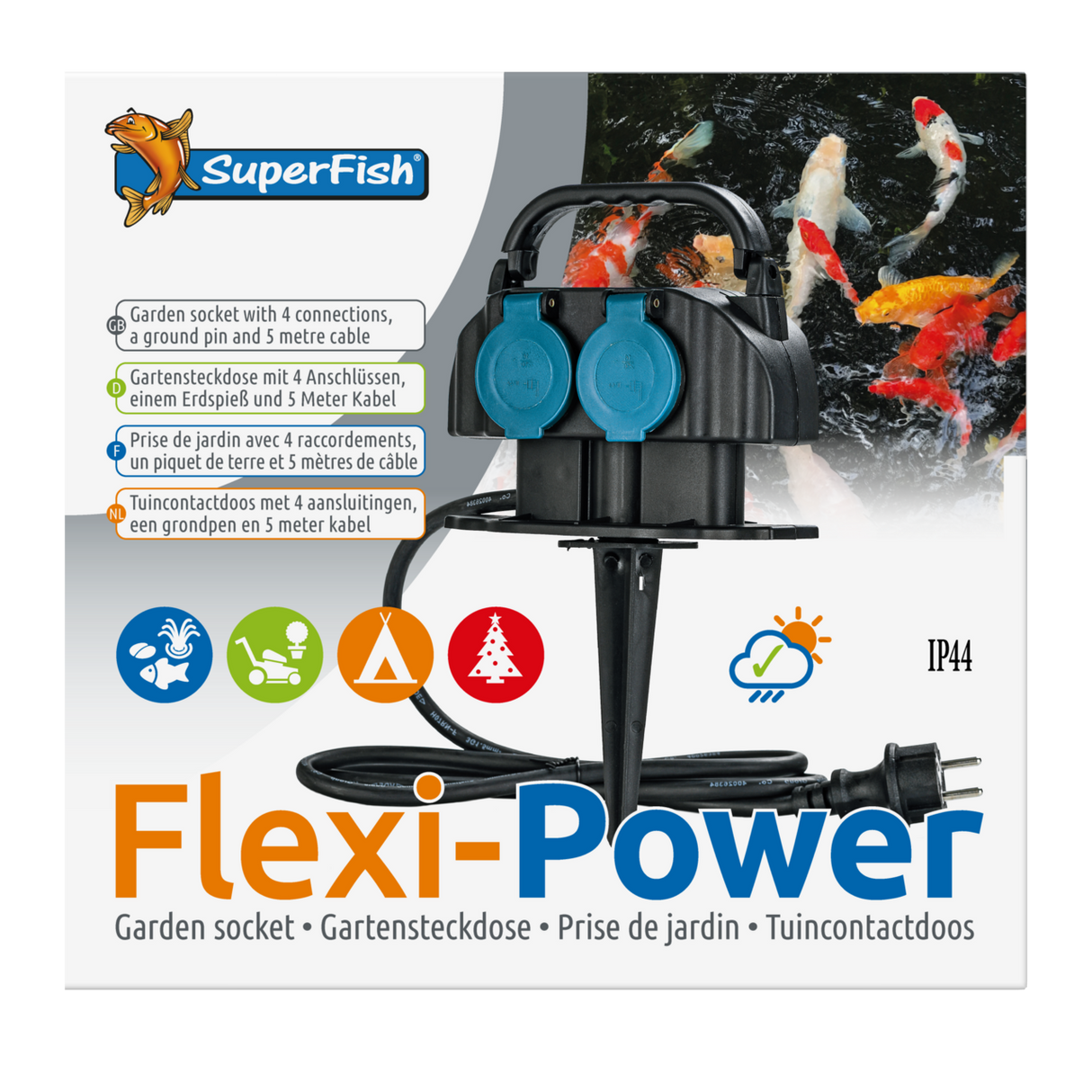 Super Fish Flexi Power Gartensteckdose