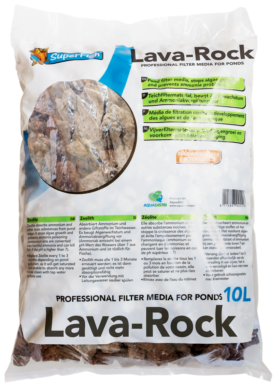 10 Liter Superfish Filterlava-Lava Rock Filtersubstrat Bio Filtermaterial inkl. Filtermedienbeutel