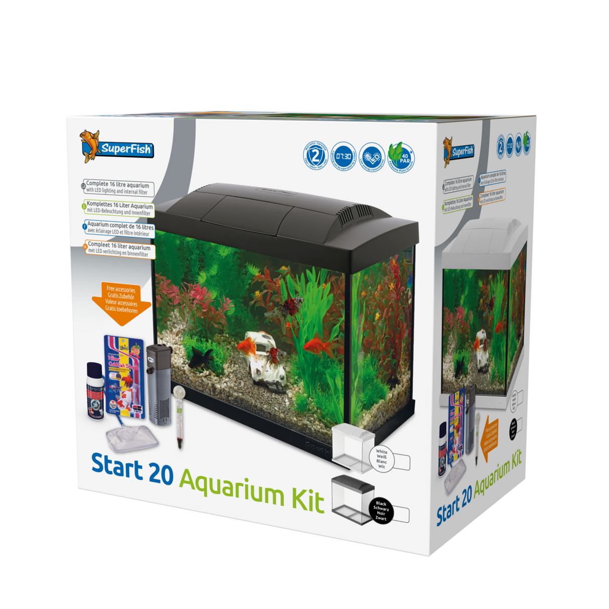 SuperFish Start 20 Aquarium Kit schwarz
