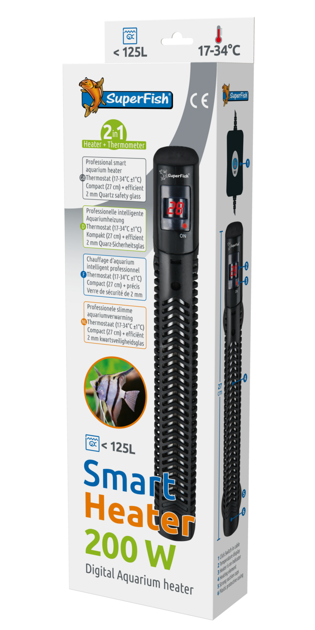 SuperFish Smart Aquarium Heizung,Heizstab 100-500 Watt