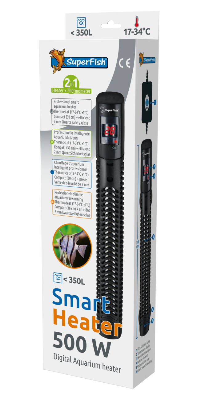 SuperFish Smart Aquarium Heizung,Heizstab 100-500 Watt