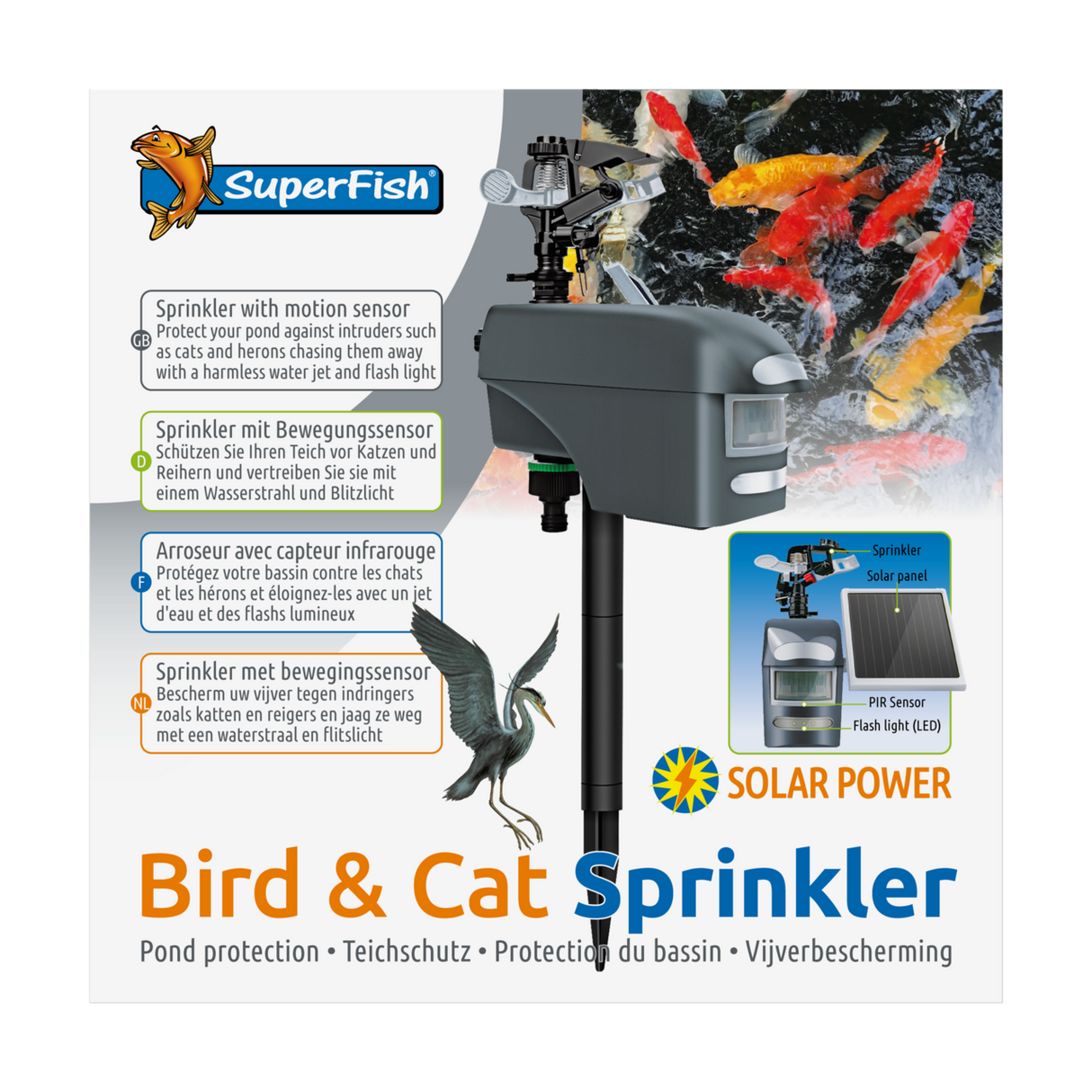 Reiherschreck Bird & Cat Sprinkler mit Solar Panel