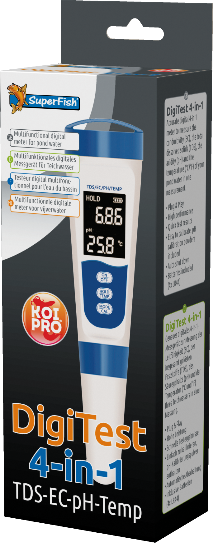 KoiPro Digitest 4-in-1 - Digitaler Wassertest