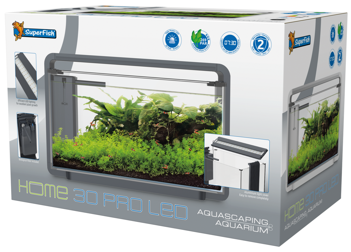 SuperFish Home ProLED Aquarium Komplettset – LED, Filter & modernes Design