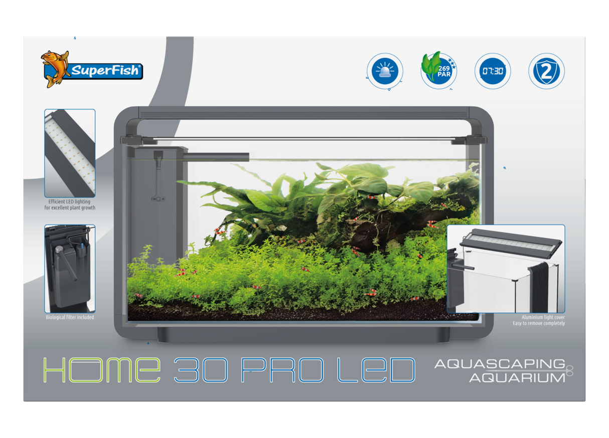 SuperFish Home ProLED Aquarium Komplettset – LED, Filter & modernes Design