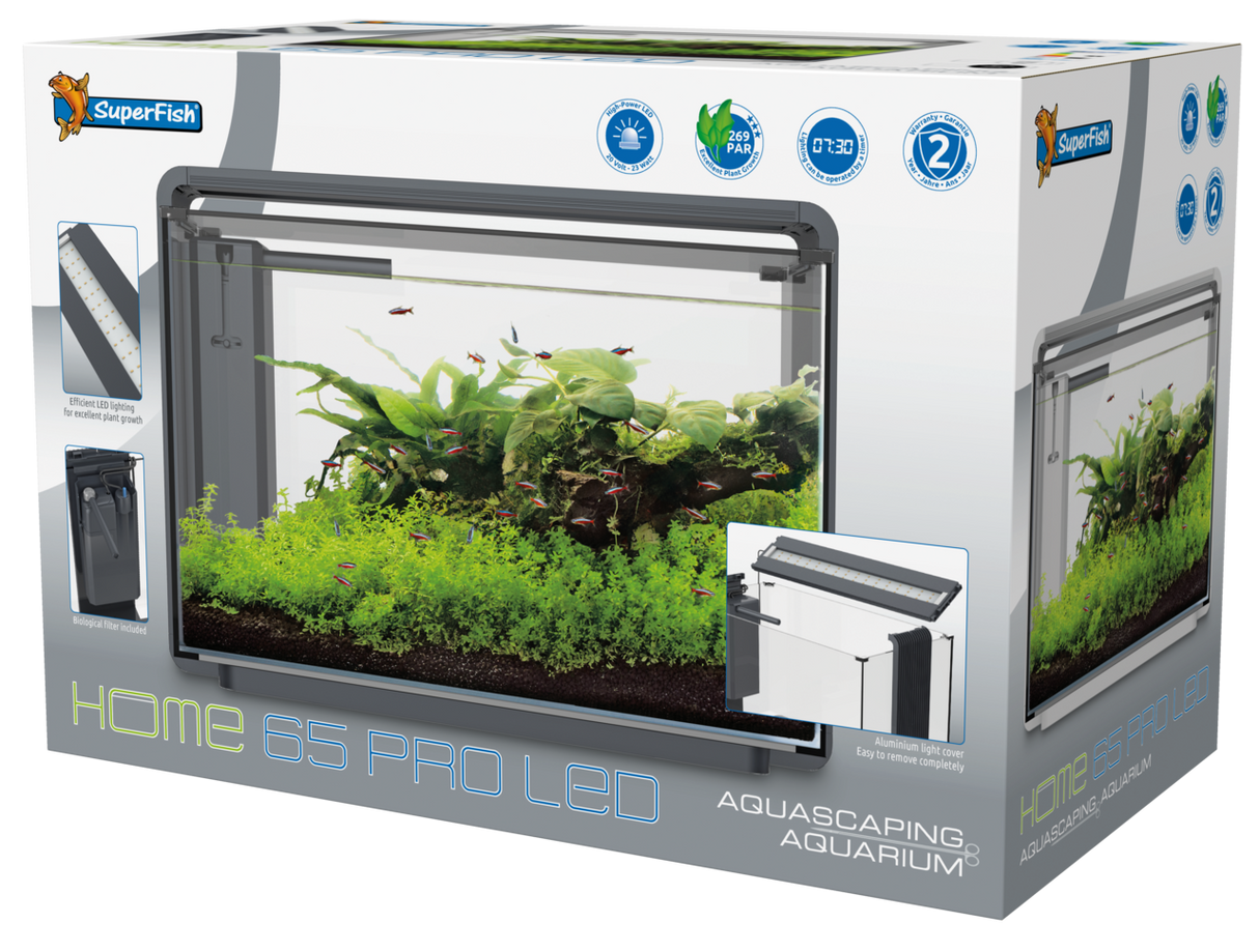 SuperFish Home ProLED Aquarium Komplettset – LED, Filter & modernes Design
