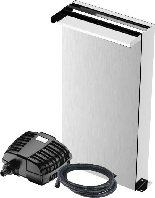 Aquaforte Edelstahl Stand Alone Wasserfall mit passender Pumpe