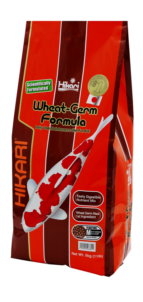 HIKARI Wheat Germ Koifutter 5kg alle Größen Ganzjahres Fischfutter Winter