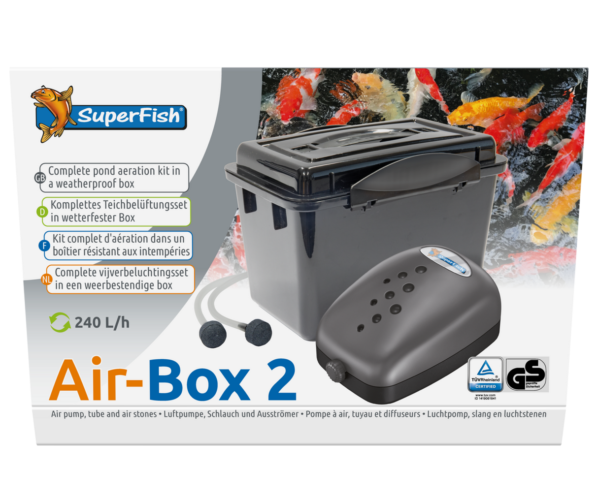 SuperFish Air Box 1,2 oder 4 Teich Belüftungssets