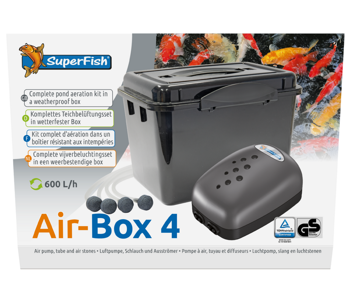 SuperFish Air Box 1,2 oder 4 Teich Belüftungssets