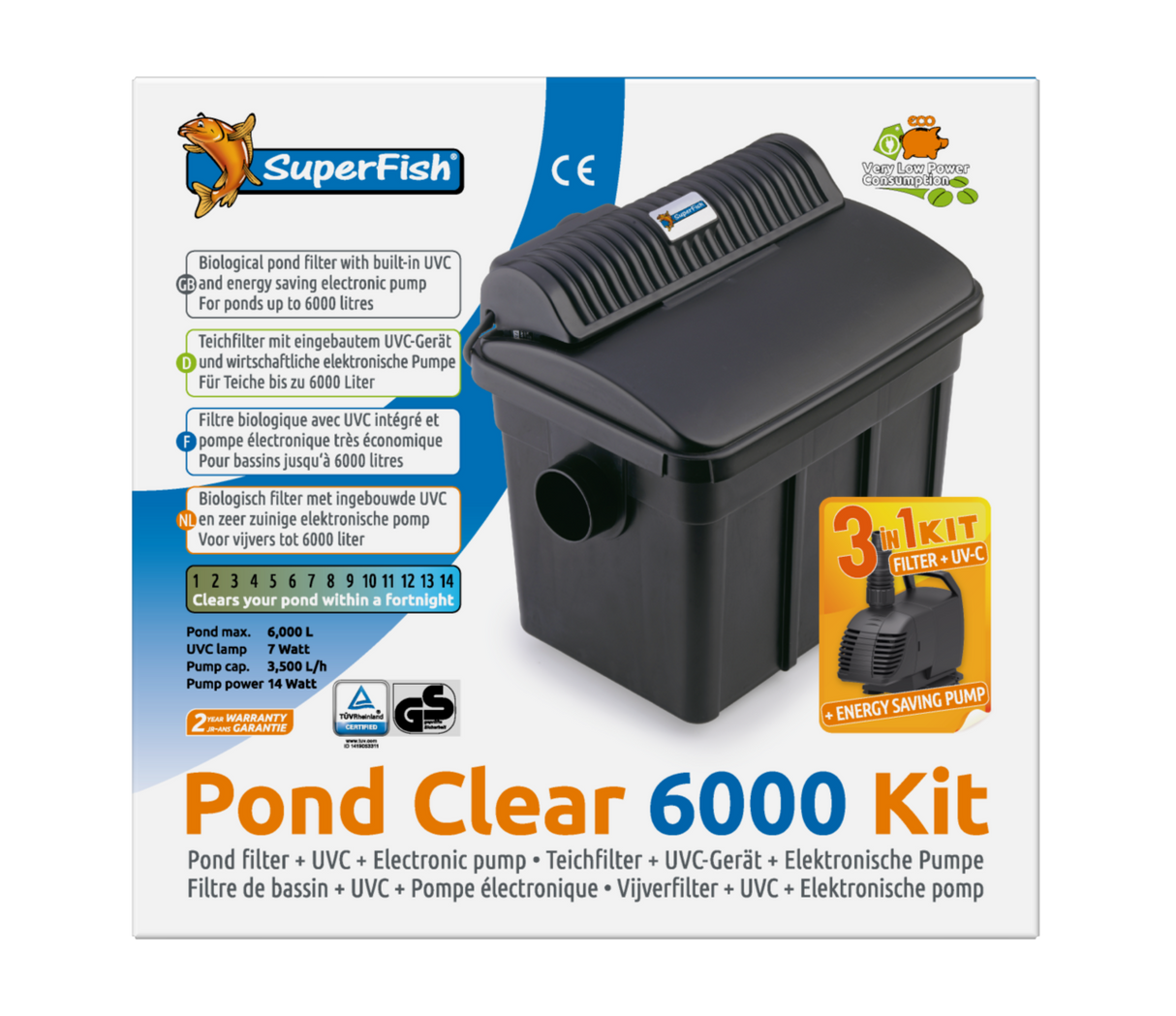 Pond Clear Teichfilter-Set mit UVC und Pumpe Modelle  3.000 bis 24.000