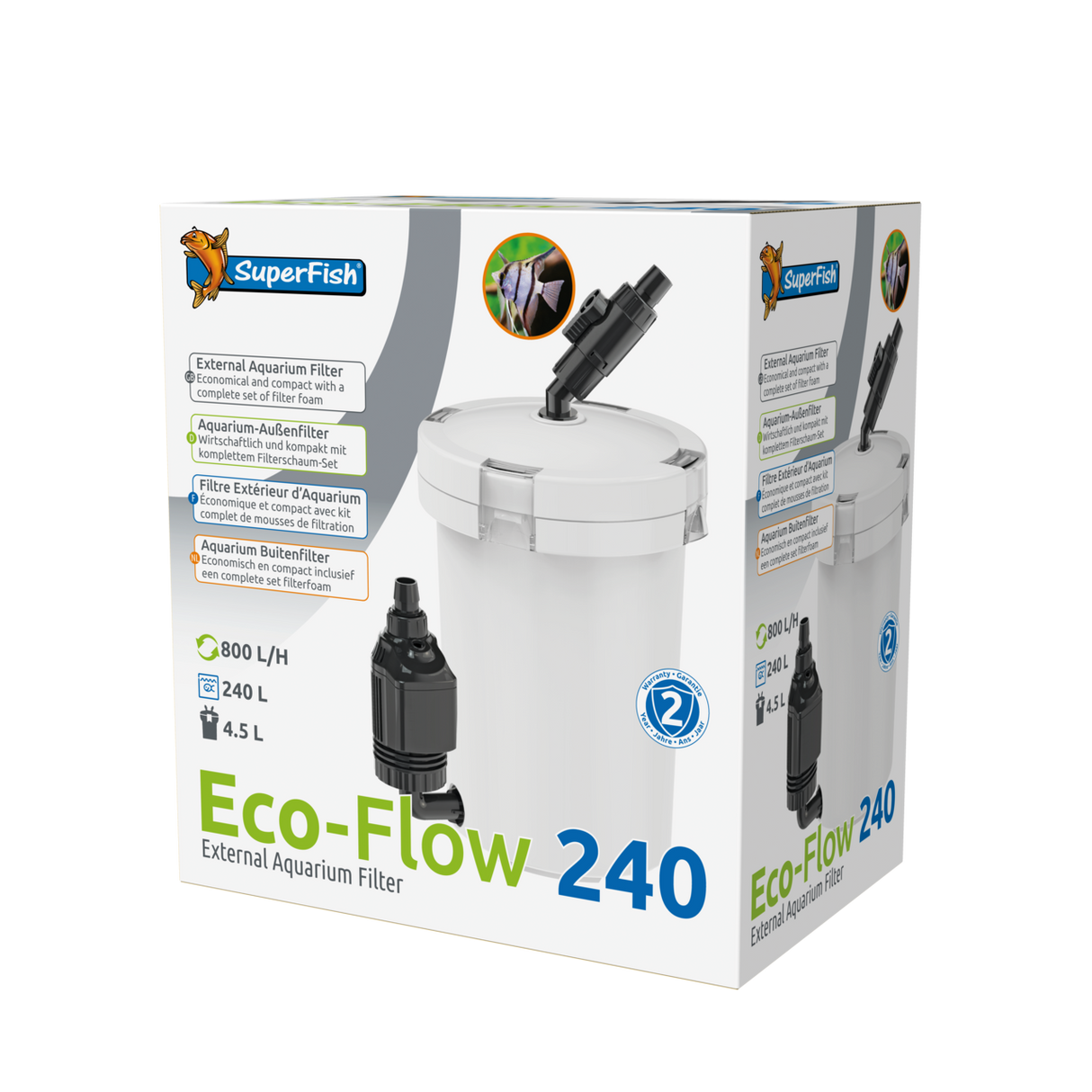 Superfish ECO-Flow 240 Aquarium Filter-Außenfilter inkl. Zubehör und Schlauch