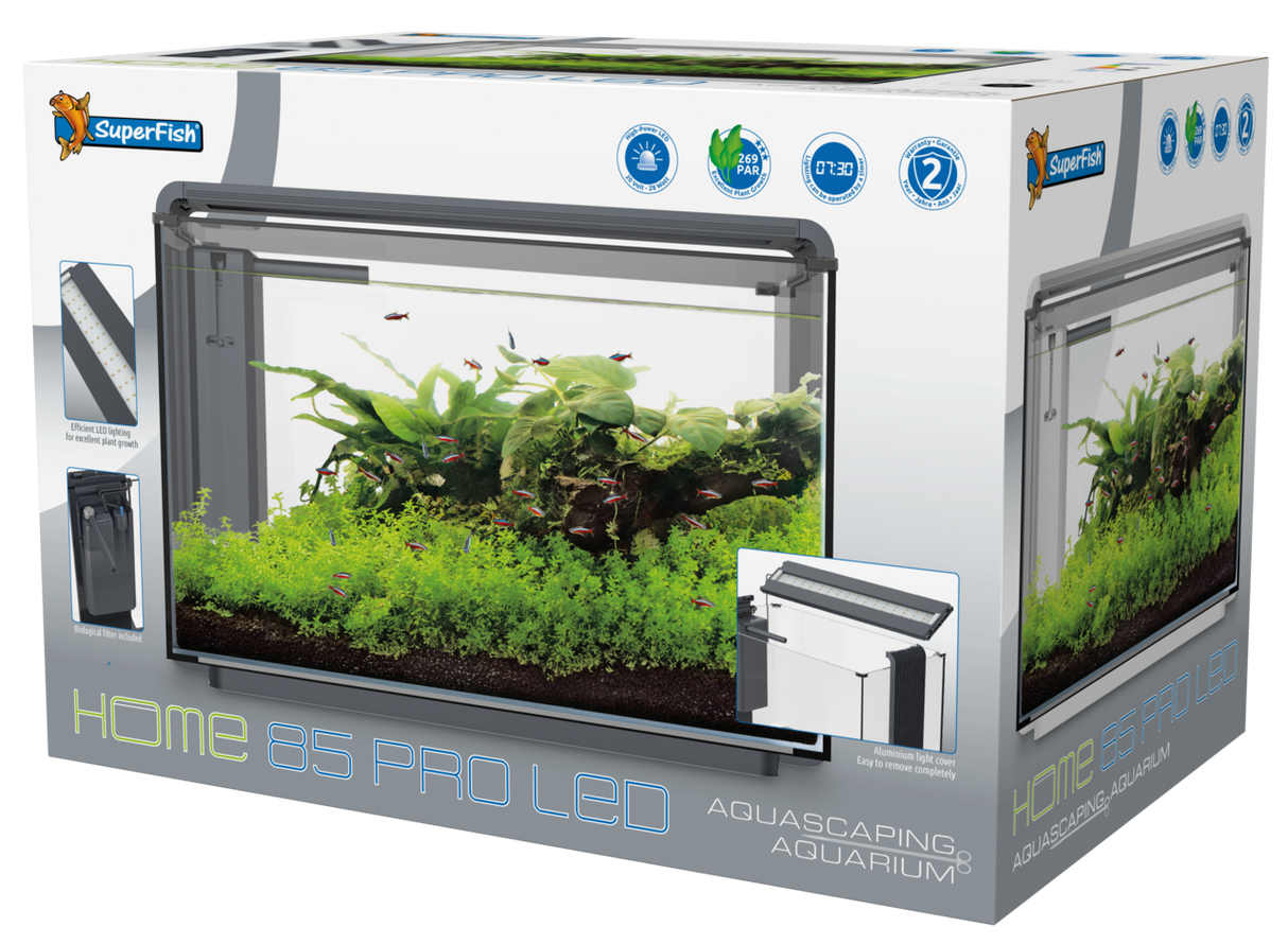 SuperFish Home ProLED Aquarium Komplettset – LED, Filter & modernes Design