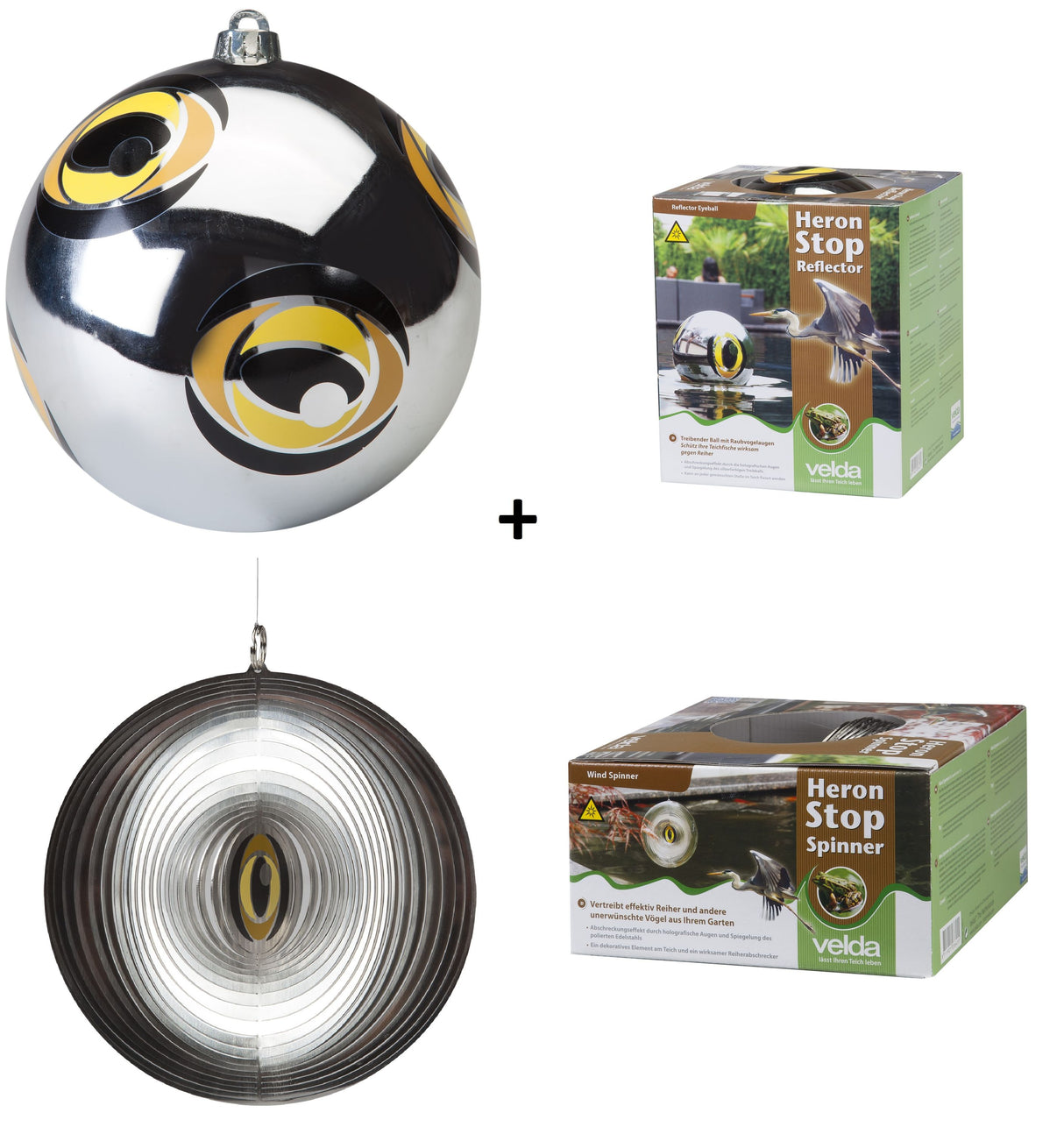Velda Reiherabwehr Set Spinner und Reflektor Reiherschreck