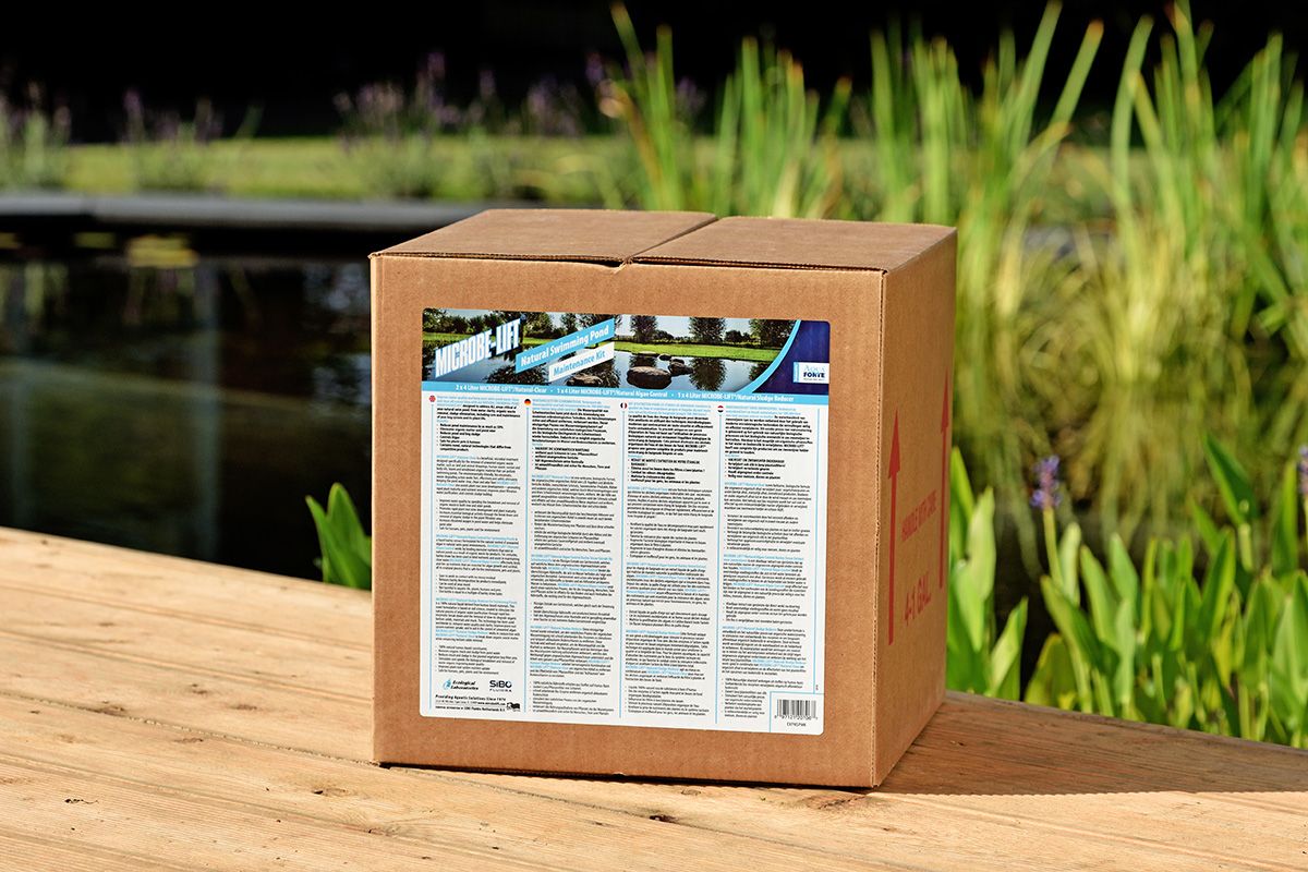 MICROBE-LIFT 16 Liter WARTUNGSSET FÜR SCHWIMMTEICHE, Natural Clear, Algae Control und Sludge Reducer.