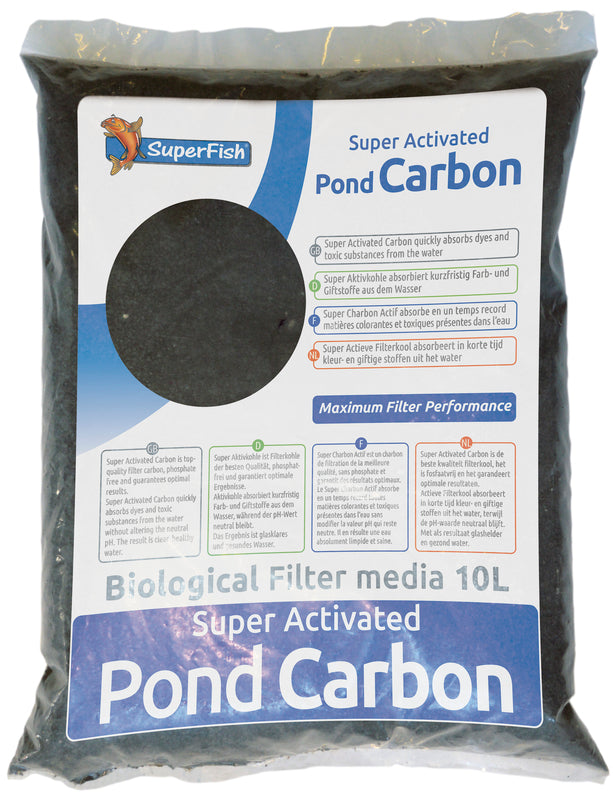 10 Liter Superfish Aktivkohle Carbon Filterkohle Filtermaterial  für Teich und Aquarium Filter