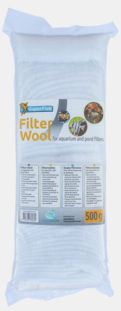 SuperFish Filterwatte Weiß – 500 g Feinfiltermaterial für Aquarien- & Teichfilter