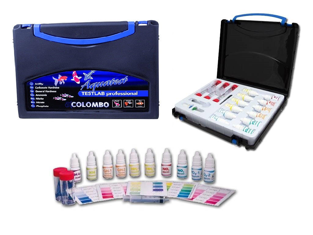 Colombo Test Lab Wasser Testkoffer 7 Wassertests, ph, gh, kh, Nh3, No2, No3, Po4
