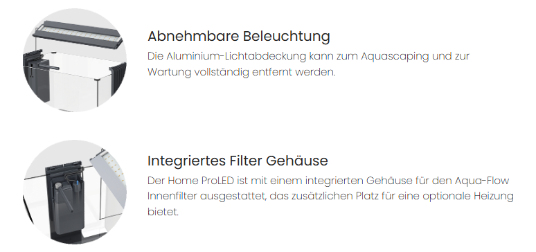 SuperFish Home ProLED Aquarium Komplettset – LED, Filter & modernes Design