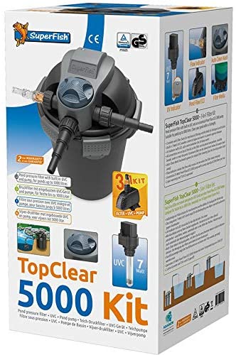 Superfish TopClear Set Druckfilter 5.000 inkl. UVC 7  Watt und Teichpumpe